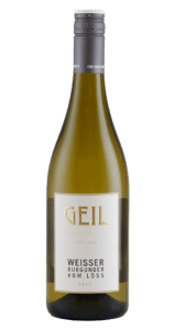 Eine Flasche 2022er Weißer Burgunder vom Löss vom Weingut Geil